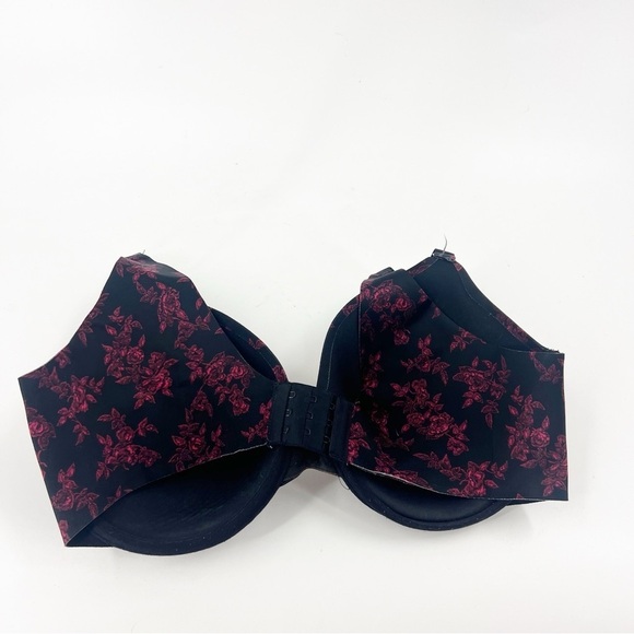 ✅ SOMA VANISHING BACK FULL COVERAGE BRA BLACK/RED FLORAL SIZE 36DDD - Picture 5 of 5